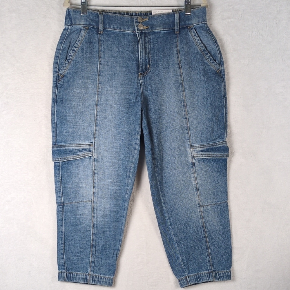 Sonoma Womens Misses Cargo Mid Rise Comfort Waistband Capri‎ Size 8 Petite